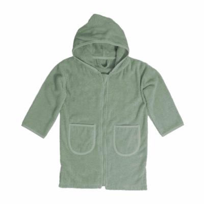 Badjas Uni Line Stone Green 1 2jr Met Ritssluiting